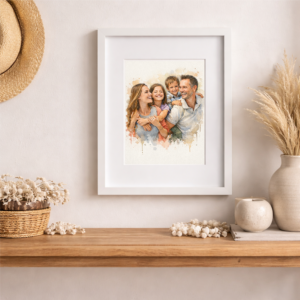 100% Hand-Painted Custom Family Watercolor