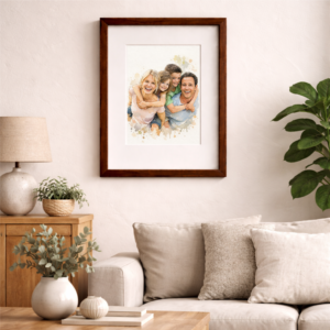 100% Hand-Painted Custom Family Watercolor 5