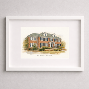 100% Hand-Painted Custom Home Watercolor