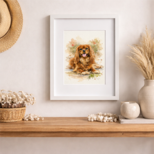 100% Hand-Painted Custom Pet Watercolor