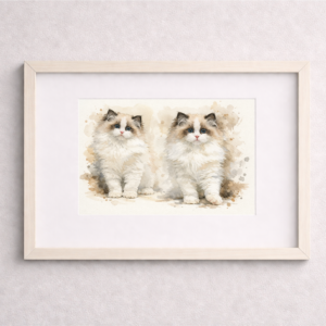 100% Hand-Painted Custom Pet Watercolor 1