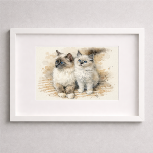 100% Hand-Painted Custom Pet Watercolor