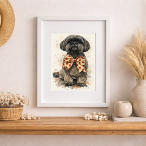 100% Hand-Painted Custom Pet Watercolor 1