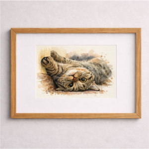 100% Hand-Painted Custom Pet Watercolor 2
