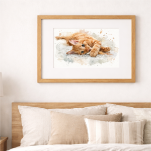 100% Hand-Painted Custom Pet Watercolor 4