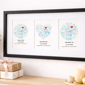 Where It All Began Map for Couples, Personalized Engagement Gift, Custom Love Story Print with Names and Date