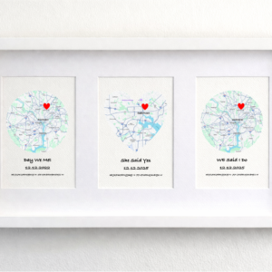 Where It All Began Map for Couples, Personalized Engagement Gift, Custom Love Story Print with Names and Date