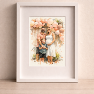 Custom Couple Watercolor Portrait From Photo
