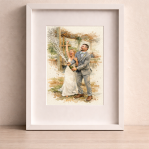 Custom Couple Watercolor Portrait From Photo 1