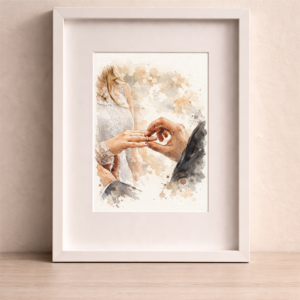 Custom Couple Watercolor Portrait From Photo 2