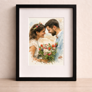 Custom Couple Watercolor Portrait From Photo