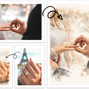 Custom Couple Watercolor Portrait From Photo