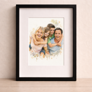 Custom Family Watercolor Portrait From Photo 1