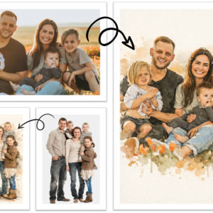 Custom Family Watercolor Portrait From Photo