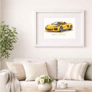Custom Watercolor Car Painting Print