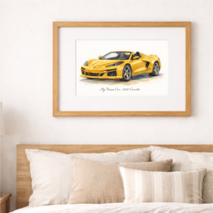 Custom Watercolor Car Painting Print