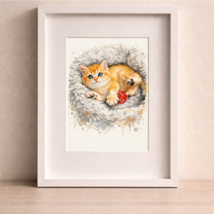 Custom Watercolor Cat Portrait 1