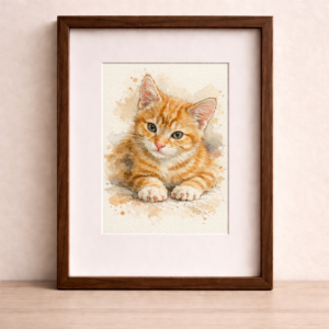 Custom Watercolor Cat Portrait 2