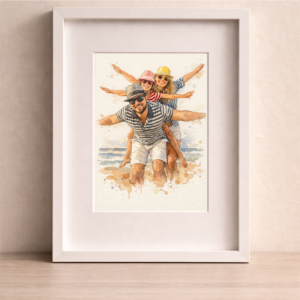 Custom Watercolor Couple Portrait
