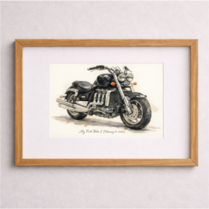 Custom Watercolor Motorcycle Portrait