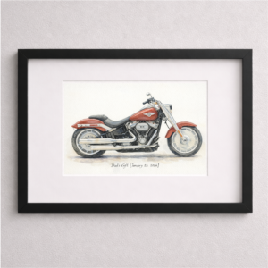 Custom Watercolor Motorcycle Portrait 1