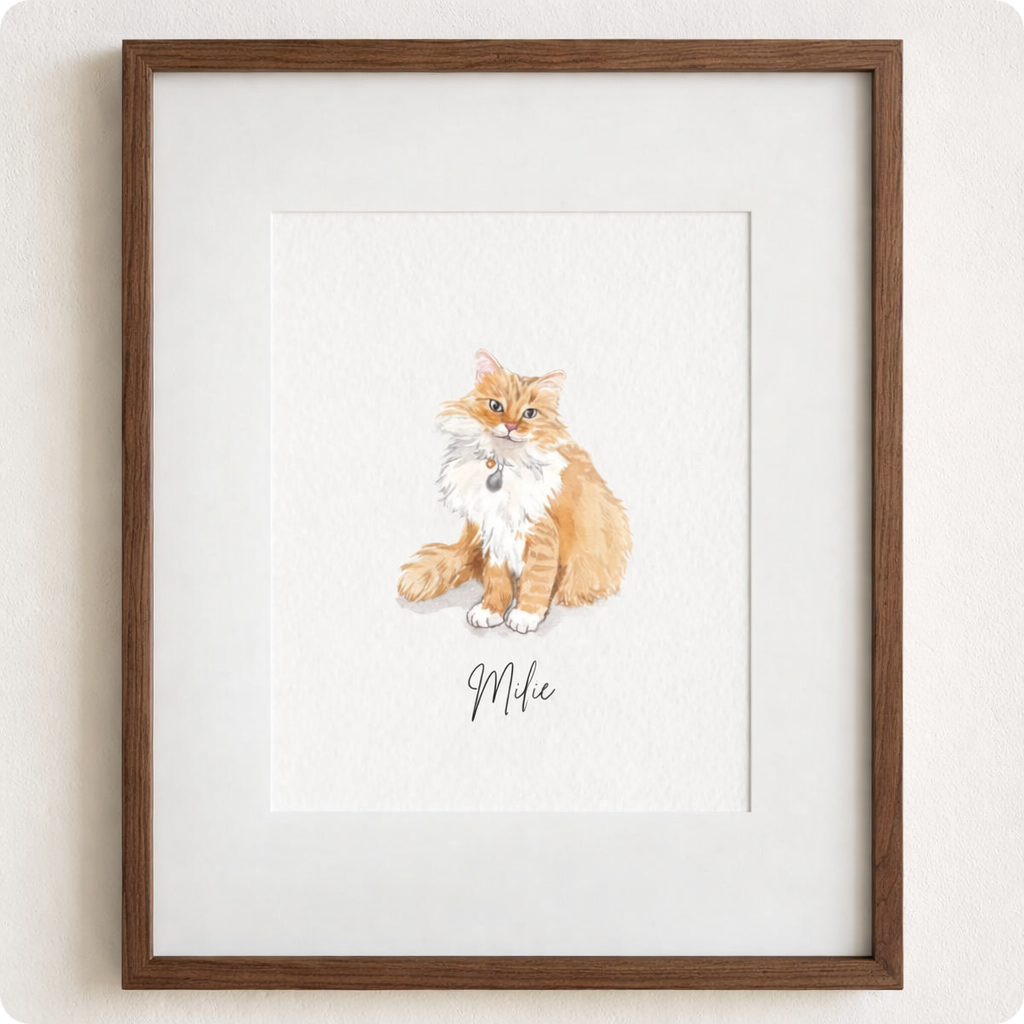 Custom Watercolor Pet Portrait from Photos