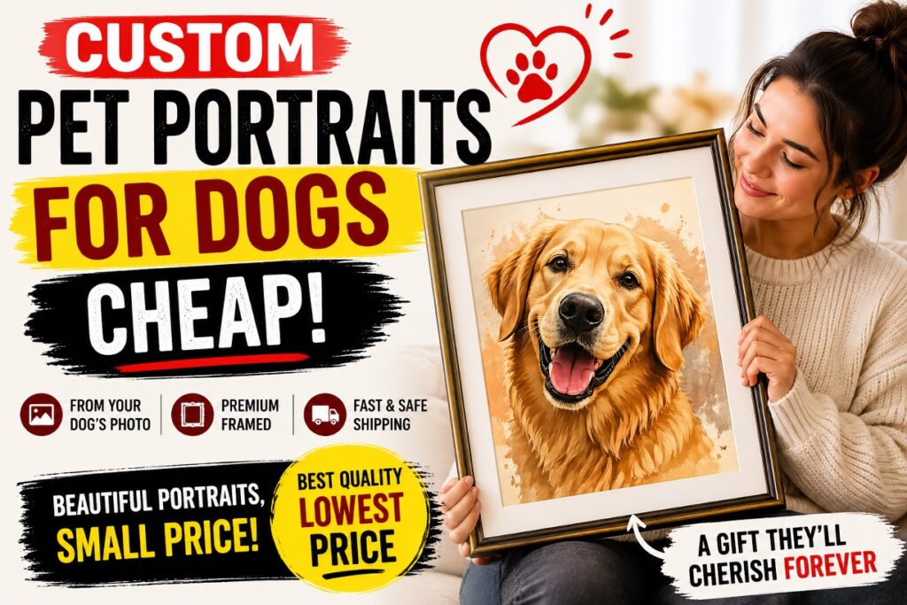 Custom pet portraits for dogs cheap