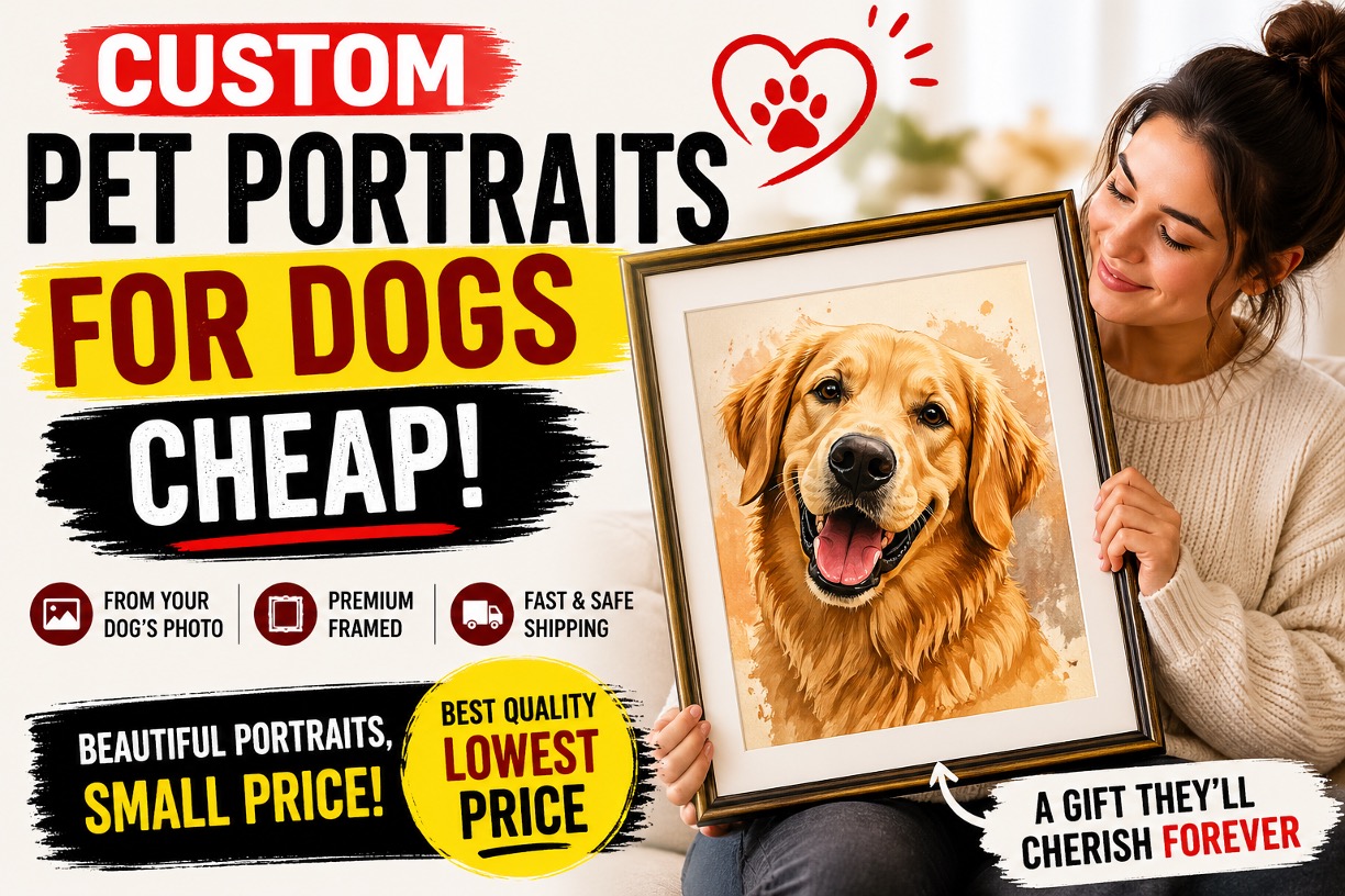 Custom pet portraits for dogs cheap