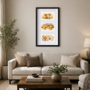 Framed Pet Portrait From Photo