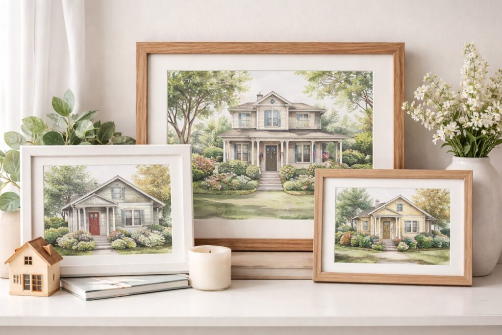 House Portrait Gift Ideas for Realtors, Clients, and Homeowners