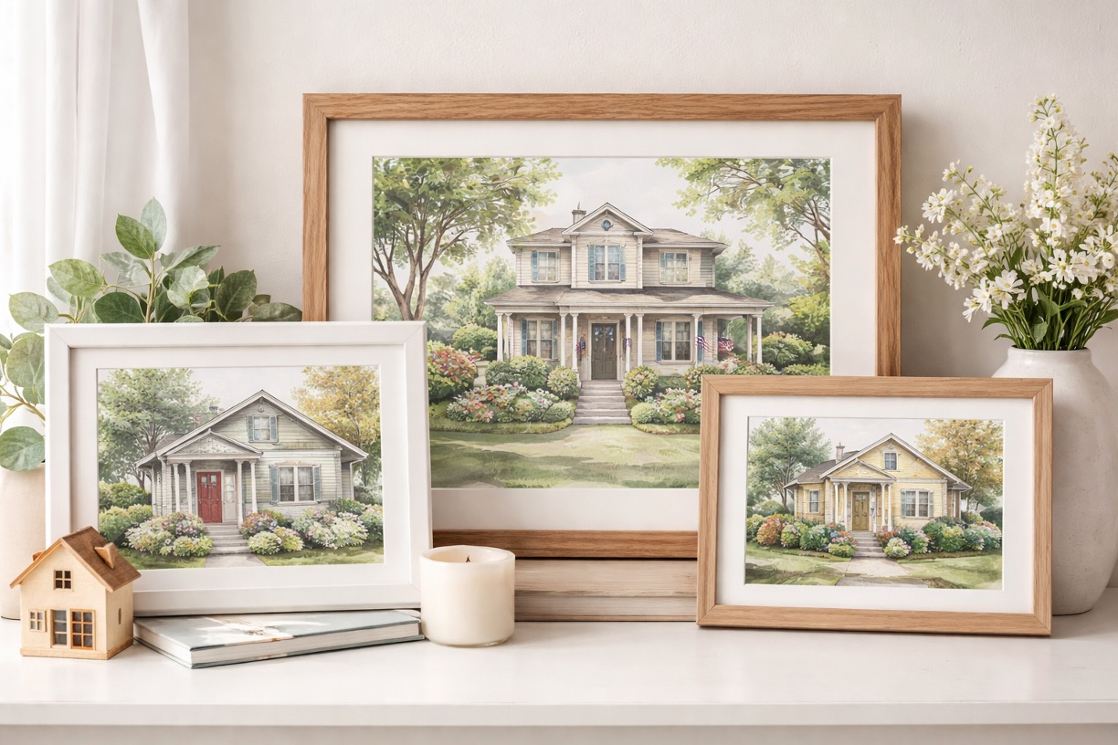 House Portrait Gift Ideas for Realtors, Clients, and Homeowners