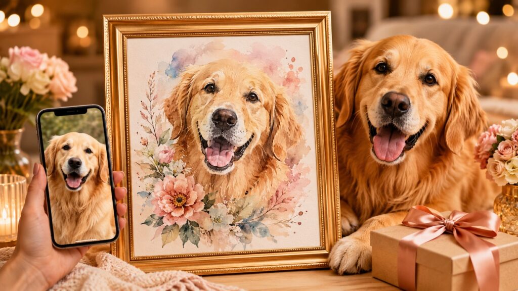 A Handmade Watercolor Dog Portrait From Photo Framed Is the Gift Dog Lovers Actually Want