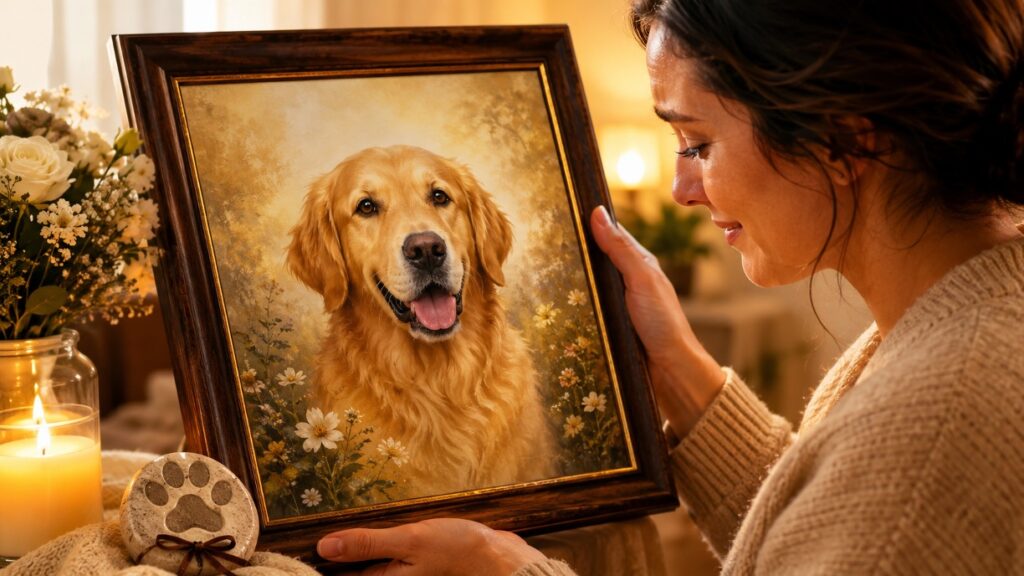 Custom Pet Memorial Portrait from Photo: A Gift That Keeps Their Memory Alive