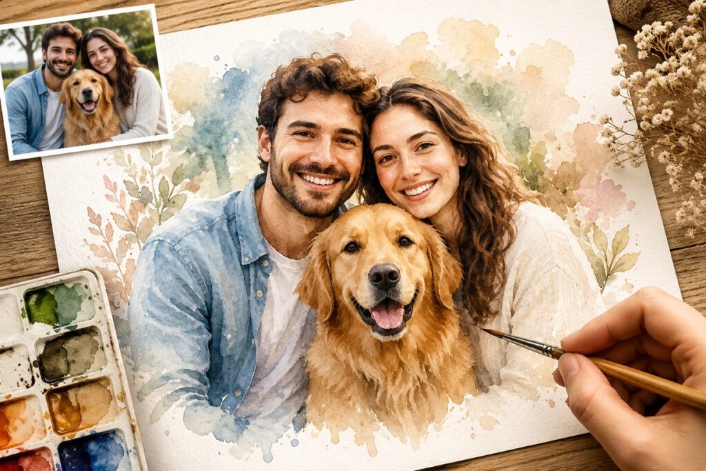 Custom Watercolor Portrait From Photo: A Meaningful Gift Idea