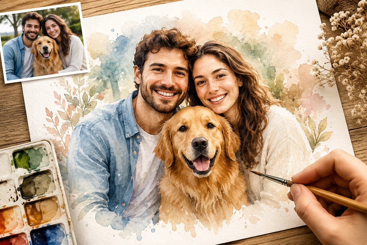 Custom Watercolor Portrait From Photo: A Meaningful Gift Idea