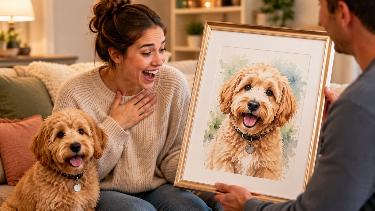 The Best Custom Pet Portrait Gift for a New Dog Owner (That They'll Keep Forever)