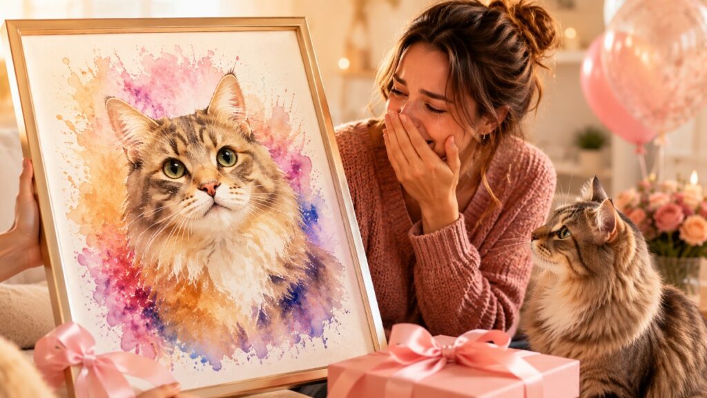 The Framed Pet Portrait From Photo Gift for Cat Lover That Will Make Them Cry Happy Tears