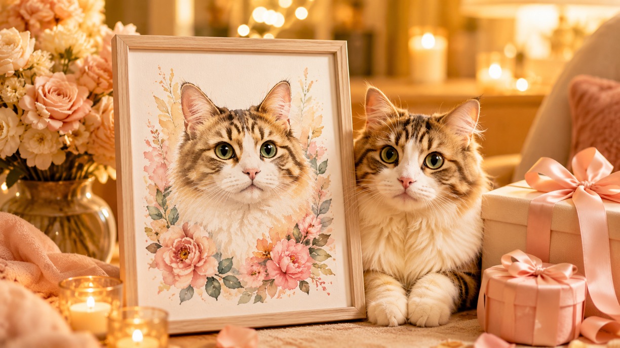 The Personalized Cat Painting From Photo Birthday Gift for Her That She'll Actually Love