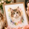 Turn a Photo Into a Custom Cat Portrait From Photo Framed Wall Art They'll Treasure Forever
