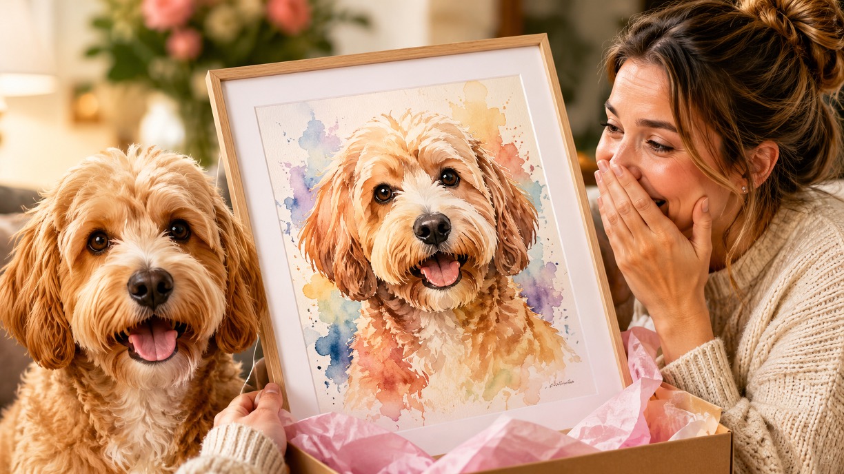 Why a Personalized Dog Portrait Watercolor Painting Gift for Owner Is the Perfect Choice