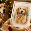 Why a custom watercolor pet portrait from photo as Christmas gift feels so personal