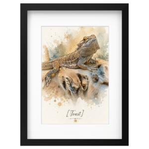 Reptile lover gift featuring custom bearded dragon wall art