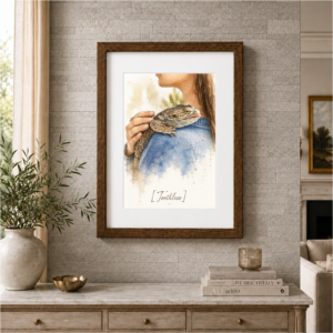Personalized reptile portrait gift for bearded dragon lover
