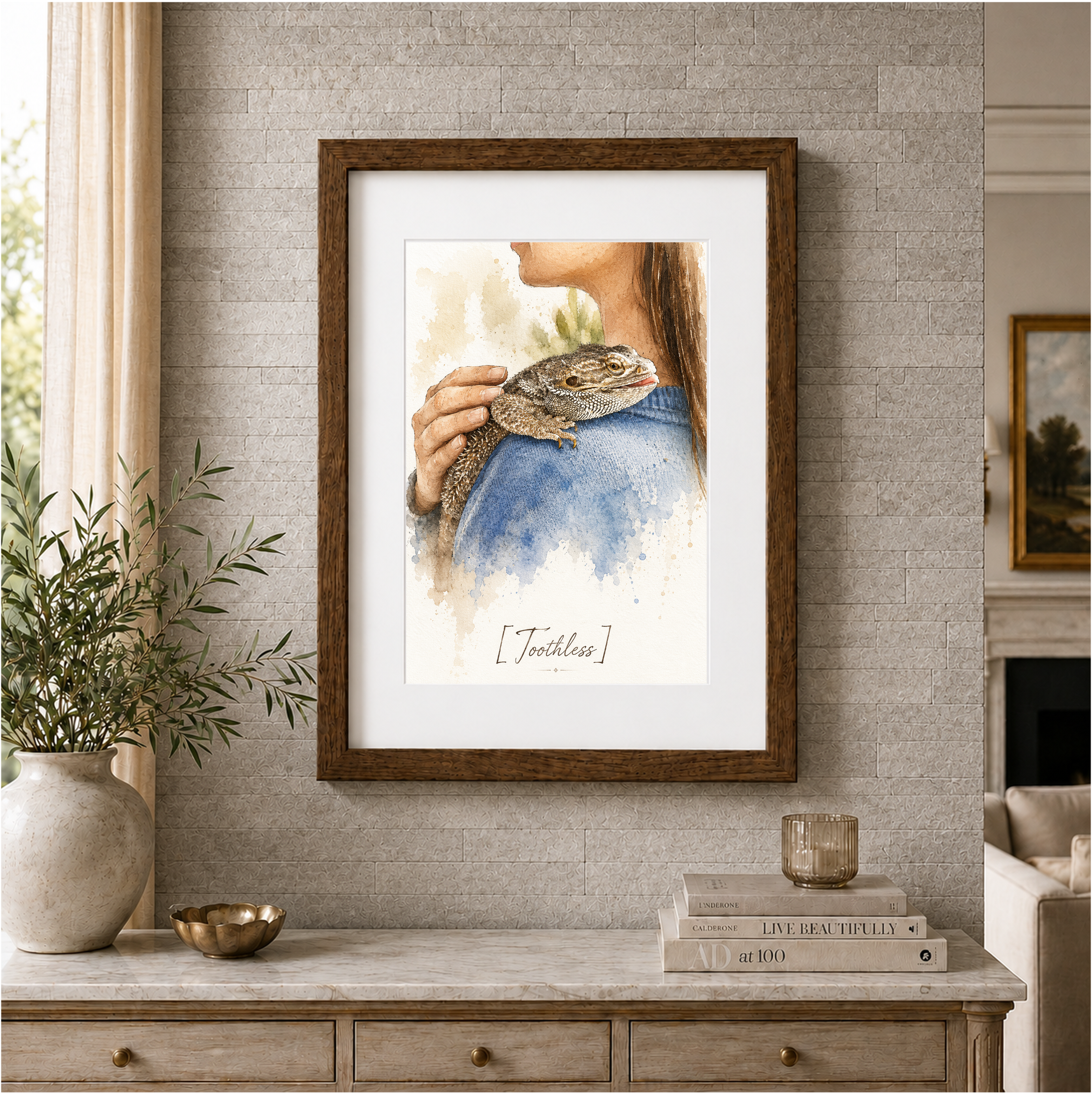 Bearded dragon portrait custom painting 6 Personalized reptile portrait gift for bearded dragon lover