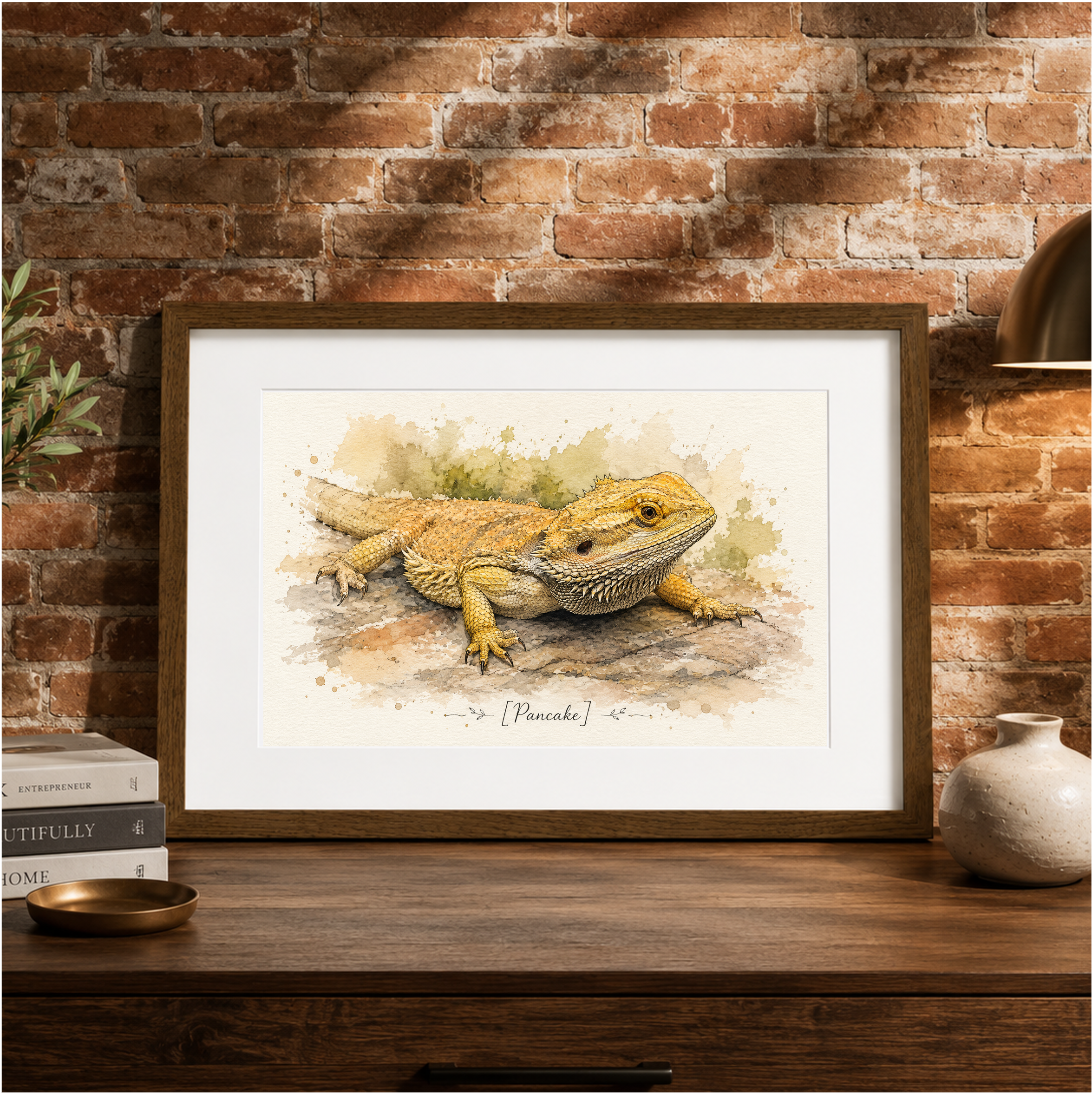 Bearded dragon portrait custom painting 7 Personalized reptile portrait gift for bearded dragon lover