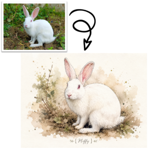 Custom Rabbit Portrait Watercolor From Photo I Framed Bunny Painting for Rabbit Lovers