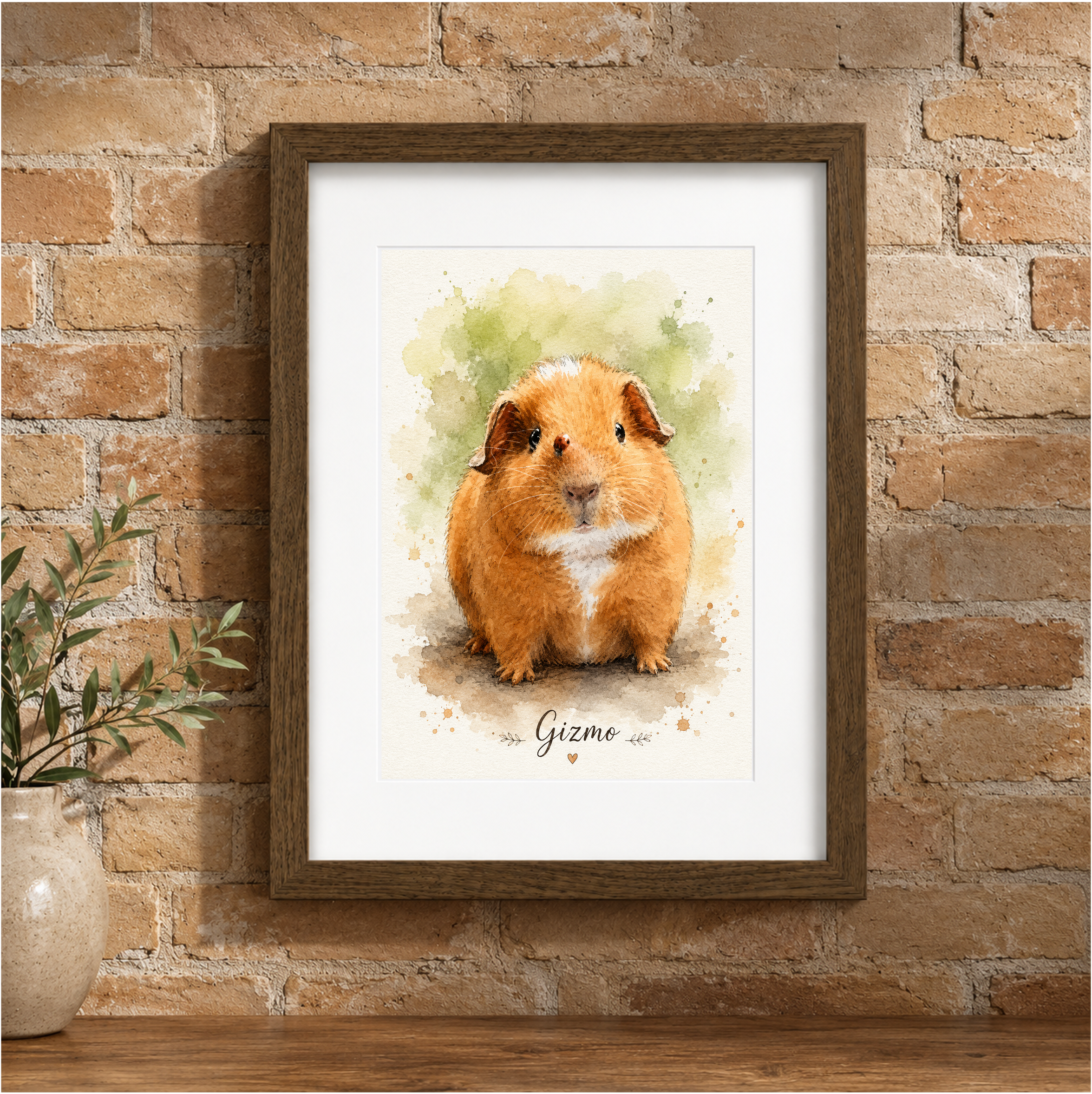 Custom guinea pig portrait from photo 3 Personalized guinea pig portrait gift for pet lovers