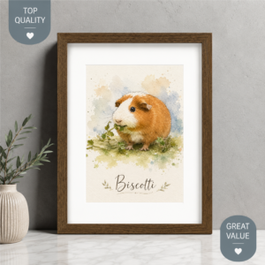 Personalized guinea pig portrait gift for pet lovers