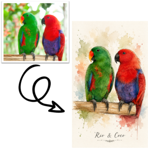Custom bird portrait for parrot owner gift