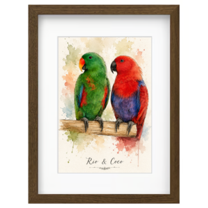 Custom parrot portrait watercolor 2